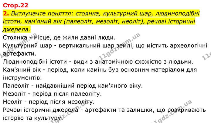 Стор. 22 — 2 — ГДЗ Історія України Всесвітня історія 6 клас Бандровський — ГДЗ Історія України Всесвітня історія 6 клас Бандровський