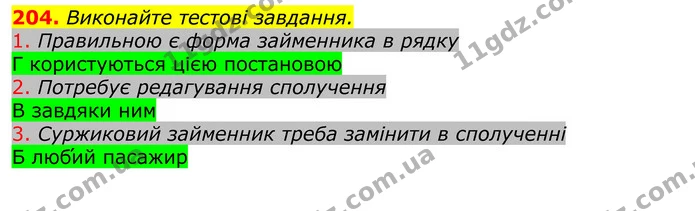 204. Виконайте тестові завдання. — ГДЗ Українська мова 10 клас Заболотний (Рос.)