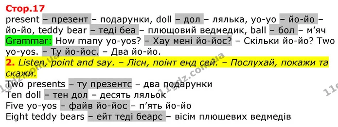 2. Listen, point and say. – Лісн, поінт енд сей. – Послухай, покажи та скажи. — ГДЗ Англійська мова 2 клас Мітчелл