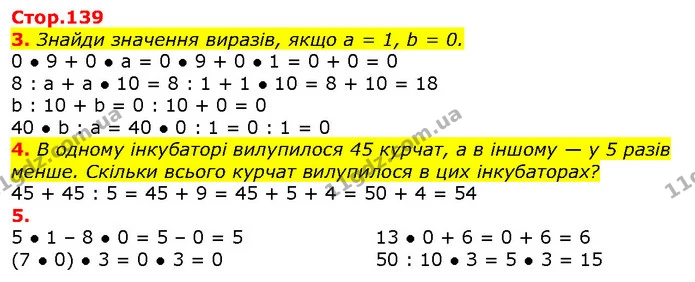 3. Знайди значення виразів, якщо а = 1, b = 0. — ГДЗ Математика 2 клас Лишенко
