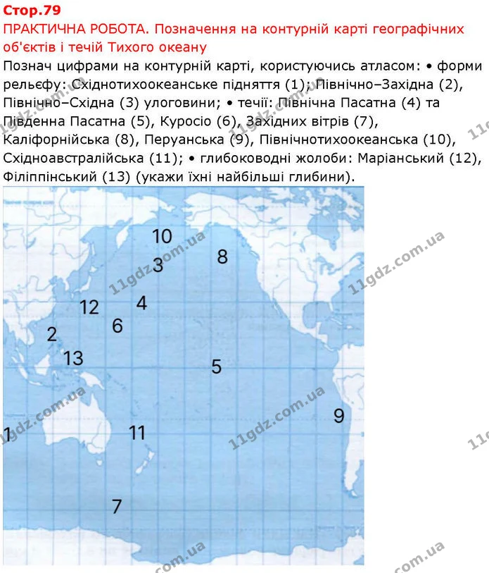 Стор. 79 — Стр.79 (Пр.1) — ГДЗ робочий зошит Географія 7 клас Гільберг — ГДЗ робочий зошит Географія 7 клас Гільберг