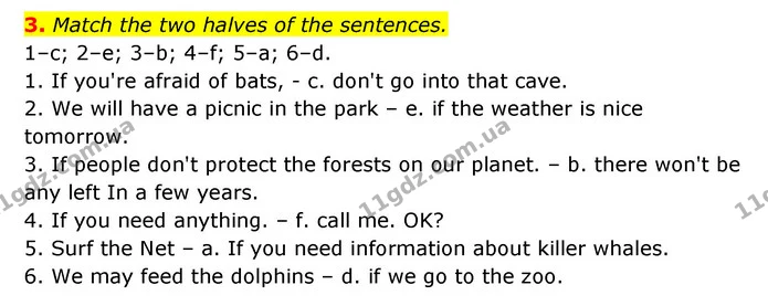 3. Match the two halves of the sentences. — ГДЗ Англійська мова 6 клас Мітчелл