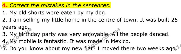 4. Correct the mistakes in the sentences. — ГДЗ робочий зошит Англійська мова 7 клас Prepare