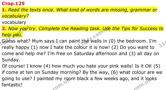 1. Read the texts once. What kind of words are missing, grammar or — ГДЗ Англійська мова 7 клас Коста