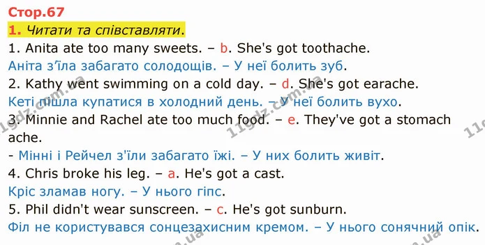 1. Читати та співставляти. — ГДЗ Зошит Англійська мова 4 клас Мітчелл
