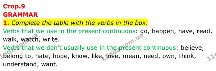 1. Complete the table with the verbs in the box. — ГДЗ робочий зошит Англійська мова 7 клас Prepare