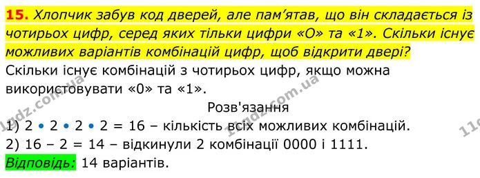 15 — ГДЗ Алгебра 7 клас Тарасенкова 2024