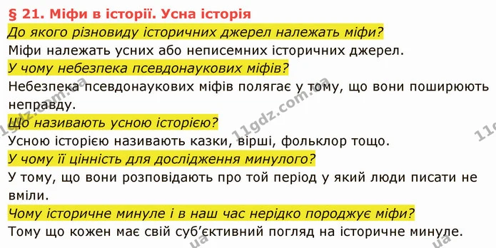 До якого різновиду історичних джерел належать міфи? — частина 1 — ГДЗ Вступ до історії України 5 клас Власов