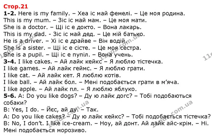 1-2. Here is my family. – Хеа іс май фемелі. – Це моя родина. — ГДЗ Англійська мова 2 клас Карпюк 2019