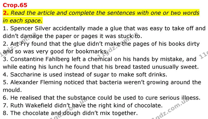 2. Read the article and complete the sentences with one or two words in each space. — ГДЗ робочий зошит Англійська мова 8 клас Гарет Джонс 2025