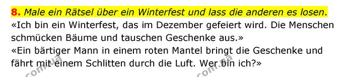 8. Male ein Rätsel über ein Winterfest und lass die anderen es losen. — ГДЗ Німецька мова 6 клас Сотникова 2 рік (2023)