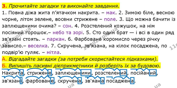 3. Прочитайте загадки та виконайте завдання. — ГДЗ Українська мова 7 клас Авраменко