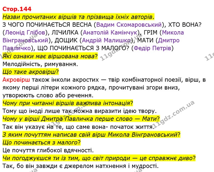 Назви прочитаних віршів та прізвища їхніх авторів. — ГДЗ Українська мова та читання 4 клас Савченко