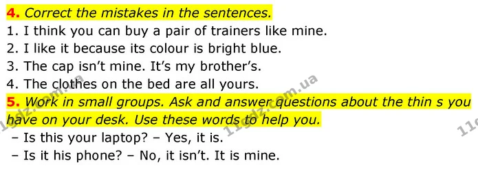 4. Correct the mistakes in the sentences. — ГДЗ Англійська мова 6 клас Коста (Prepare 6)