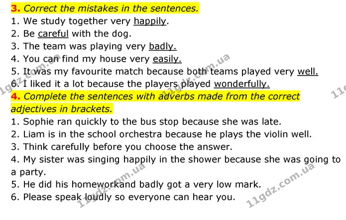 3. Correct the mistakes in the sentences. — ГДЗ робочий зошит Англійська мова 6 клас Prepare