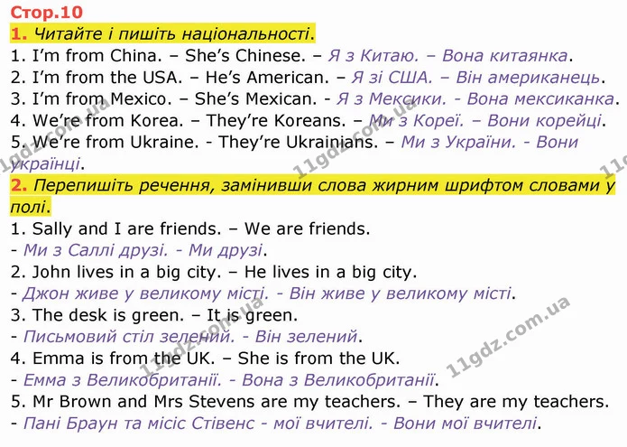 1. Читайте і пишіть національності. — ГДЗ Зошит Англійська мова 4 клас Мітчелл