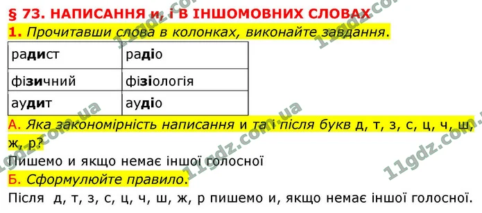 1. Прочитавши слова в колонках, виконайте завдання. — ГДЗ Українська мова 9 клас Авраменко 2026