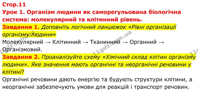 Стор. 11 — 1-2 — ГДЗ Робочий зошит біологія 8 клас Мирна — ГДЗ Робочий зошит біологія 8 клас Мирна