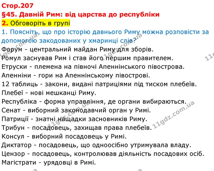 Стор. 207 — 2-1 — Історія України Всесвітня історія 6 клас Щупак — Історія України Всесвітня історія 6 клас Щупак