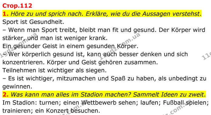 1. Höre zu und sprich nach. Erkläre, wie du die Aussagen verstehst. — ГДЗ Німецька мова 8 клас Сотникова (2025) 4 рік