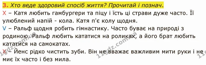 3. Хто веде здоровий спосіб життя? Прочитай і познач. — ГДЗ Німецька мова 4 клас Сотникова