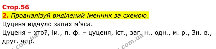 2. Проаналізуй виділений іменник за схемою. — ГДЗ Робочий зошит Українська мова 4 клас Большакова