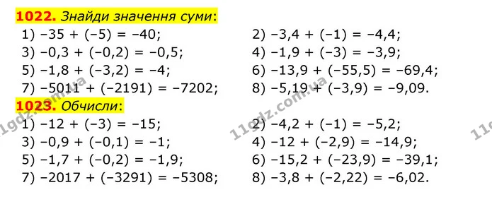 1022. Знайди значення суми: — ГДЗ Математика 6 клас Істер 2023 1-2 ч.