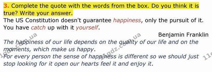 3. Complete the quote with the words from the box. Do you think it is true? Write your answer. — ГДЗ Робочий зошит англійська мова 10 клас Ходаковська