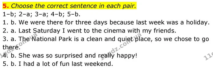 5. Choose the correct sentence in each pair. — ГДЗ робочий зошит Англійська мова 8 клас Гарет Джонс 2025