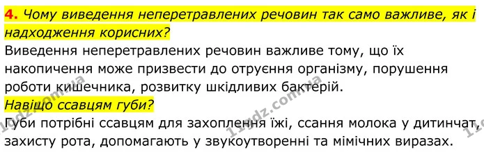 4. Чому виведення неперетравлених речовин так само важливе, як і надходження корисних? — ГДЗ Біологія 8 клас Балан