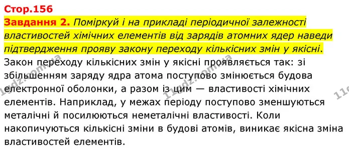 Завдання 2. Поміркуй і на прикладі періодичної залежності властивостей хімічних елементів від зарядів атомних ядер наведи підтвердження — ГДЗ Хімія 8 клас Ярошенко