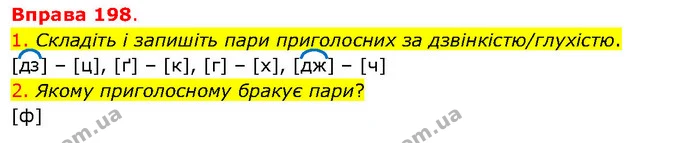 1. Складіть і запишіть пари приголосних за дзвінкістю/глухістю. — ГДЗ Українська мова 5 клас Літвінова