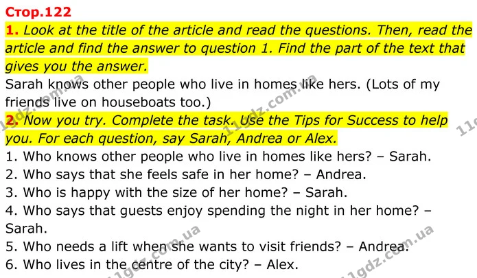 1. Look at the title of the article and read the questions. Then, read the article and find the answer to question 1. Find the part of — ГДЗ Англійська мова 7 клас Коста