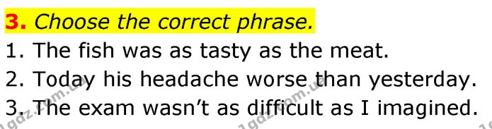 3. Choose the correct phrase. — ГДЗ Англійська мова 7 клас Карпюк