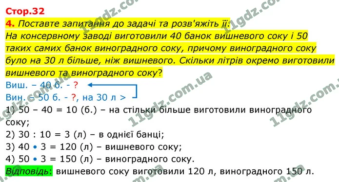 4. Поставте запитання до задачі та розв'яжіть її. — ГДЗ Математика 4 клас Логачевська 1-2 ч. 2021
