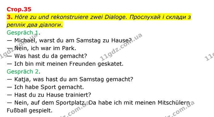 3. Höre zu und rekonstruiere zwei Dialoge. Прослухай і склади з реплік два діалоги. — ГДЗ Робочий зошит Німецька мова 6 клас Гоголєва