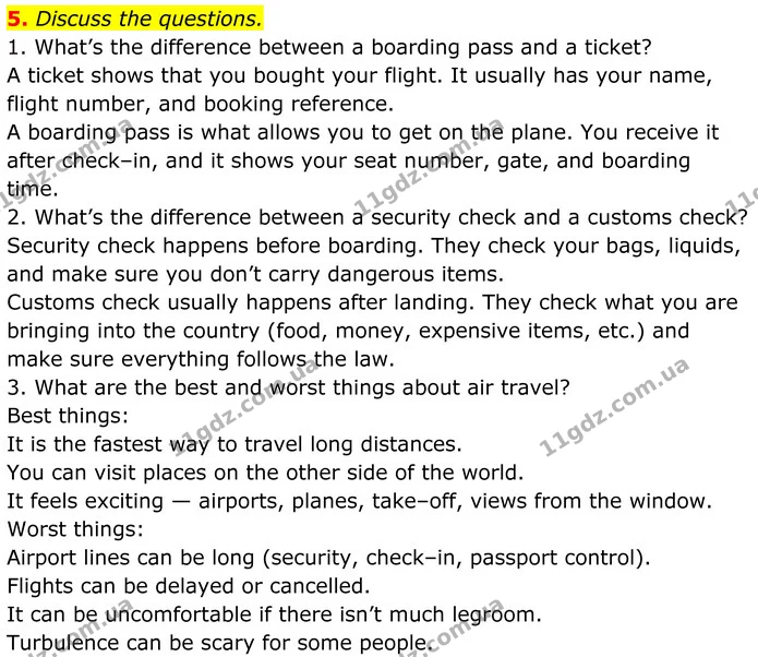 5. Discuss the questions. — ГДЗ Англійська мова 8 клас Стайрінг (Prepare)
