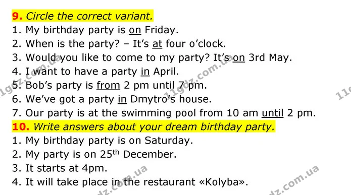 9. Circle the correct variant. — ГДЗ Робочий зошит Англійська мова 5 клас Косован (Дж. Коста)