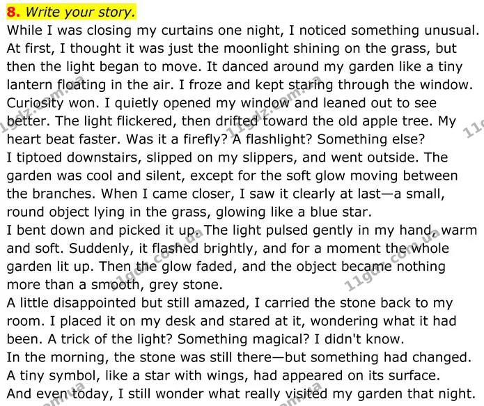 8. Write your story. — ГДЗ Англійська мова 8 клас Стайрінг (Prepare)