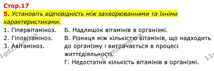 5. Установіть відповідність між захворюваннями та їхніми характеристиками. — ГДЗ Робочий зошит Біологія 8 клас Задорожний