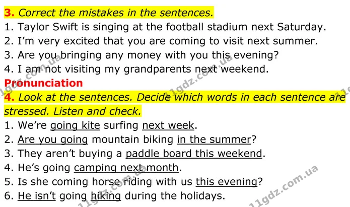 3. Correct the mistakes in the sentences. — ГДЗ Англійська мова 7 клас Коста