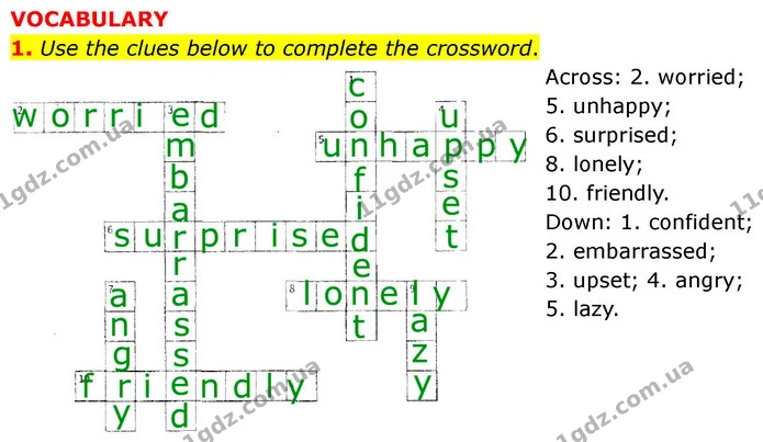 1. Use the clues below to complete the crossword. — ГДЗ робочий зошит Англійська мова 7 клас Prepare