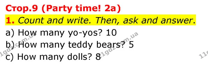 2. Look, count and say. – Лук, каунт енд сей. – Дивись, порахуй та скажіть. — ГДЗ Робочий зошит Англійська мова 2 клас Мітчелл