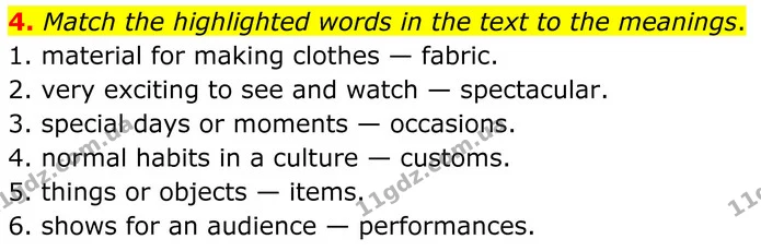 4. Match the highlighted words in the text to the meanings. — ГДЗ Англійська мова 8 клас Стайрінг (Prepare)