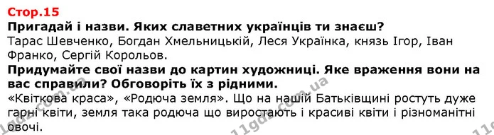 Пригадай і назви. Яких славетних українців ти знаєш? — Решебник Я досліджую світ 1 клас Грущинська