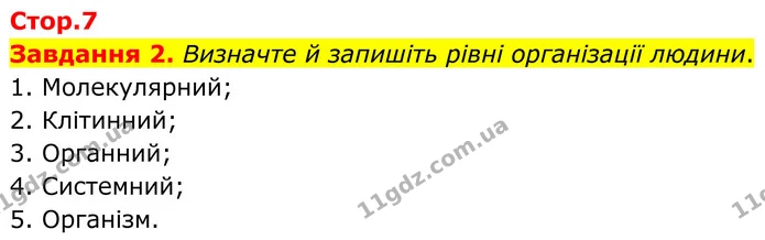 Стор. 7 — 2 — ГДЗ Робочий зошит біологія 8 клас Мирна — ГДЗ Робочий зошит біологія 8 клас Мирна
