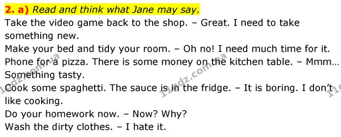 2. a) Read and think what Jane may say. — ГДЗ Англійська мова 7 клас Карпюк
