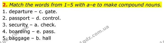 2. Match the words from 1–5 with a–e to make compound nouns. — ГДЗ робочий зошит Англійська мова 8 клас Гарет Джонс 2025