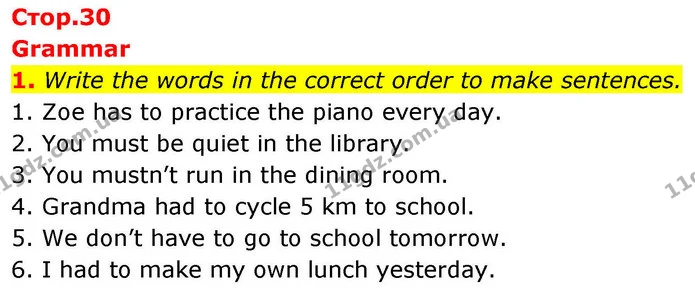 1. Write the words in the correct order to make sentences. — ГДЗ робочий зошит Англійська мова 8 клас Гарет Джонс 2025