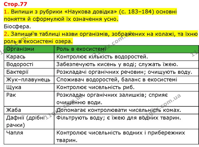 Стор. 77 — 1-2 — ГДЗ Робочий зошит Пізнаємо природу 6 клас Коршевнюк — ГДЗ Робочий зошит Пізнаємо природу 6 клас Коршевнюк